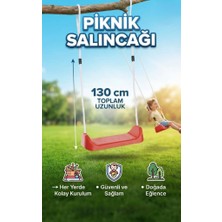 Farbu Oyuncak Piknik Salıncağı 130 cm Dayanıklı Iç Mekan ve Dış Mekanda Kullanılan Ayarlanabilir Rahat Salıncak