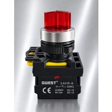 GWEST A5 - 02XSD 2nc Işıklı Mandal Buton  220V Ac/dc Kırmızı