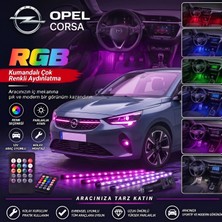 OtoÇizgi Opel Corsa Ayak Altı LED Kumandalı Araç Içi Aydınlatma 4 Lü Sese Duyarlı Renk Değiştirme Özellikli