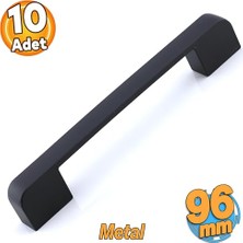 Pratik Ev Radus Siyah Metal Kulp Mobilya Çekmece Mutfak Dolabı Dolap Kulpları Kulbu Kulpu, 96 Mm, 9.6 Cm, 10 Adet