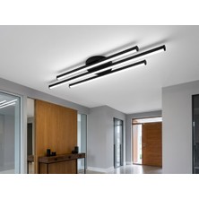 Avizen Lighting Project 25W Modern Tavan Koridor Aydınlatması Siyah Lineer LED Avize Armatür 70CM