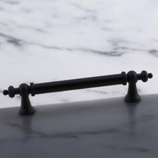 Pratik Ev Osmanlı (96 mm - 9.6 Cm) Mat Siyah Metal Mobilya Mutfak Çekmece Dolap Dolabı Kulbu Kulpu Kulpları