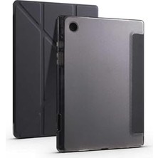 Pratik Ev Galaxy Tab A8 10.5 SM-X200 (2021) ile Uyumlu Tri Folding Kalem Bölmeli Standlı Kılıf - Siyah 2