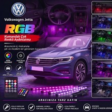 OtoÇizgi Volkswagen Jetta Ayak Altı LED Kumandalı Araç Içi Aydınlatma 4 Lü Sese Duyarlı Renk Değiştirme Özellikli