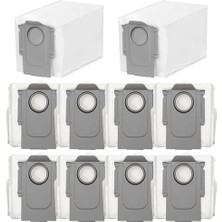 Pratik Ev Roborock S8 Maxv Ultra Elektrikli Süpürge Için 10 Adet Toz Torbası Aksesuarı, Büyük Kapasiteli Yedek Parça