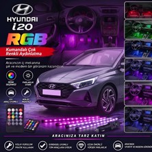 OtoÇizgi Hyundai I20  Ayak Altı LED Kumandalı Araç Içi Aydınlatma 4 Lü Sese Duyarlı Renk Değiştirme Özellikli