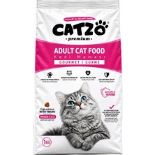 Catzo Gurme Yetişkin Kedi Maması 1 kg – Taurin, Vitamin ve Mineral Destekli