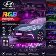 OtoÇizgi Hyundai Elantra  Ayak Altı LED Kumandalı Araç Içi Aydınlatma 4 Lü Sese Duyarlı Renk Değiştirme Özellikli