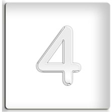 Pratik Ev Demiraslan Ticaret Metal Krom Kapı Numarası Kendinden Yapışkanlı No 4,4.2 cm