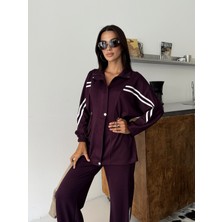 Cey Moda Kadın Modal Kumaş Şerit Detaylı Stoperli Ikili Alt Üst Takım