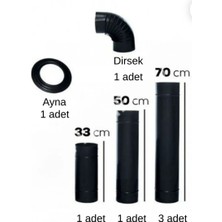 Fire Stove  FRS-130 Antrasit Mat Siyah Soba Borusu Seti