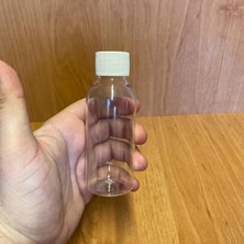 Pratik Ev 10 Adet 100 cc Sert Plastik Şişe, Beyaz Kapaklı, 100 Ml, Şeffaf