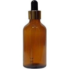 Pratik Ev Şişe, 90 Adet 100 ml Cam + Cam Altın Renk Damlalık Takım 8697431744585