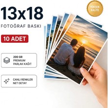 13X18 Fotoğraf Baskı 10 Adet – Kişiye Özel Yüksek Kalite Parlak Foto Baskı