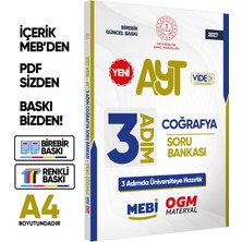 Kara Kutu Yayın Karakutu Yayınları 2027 AYT MEBİ-OGM 3 ADIM Coğrafya Soru Bankası RENKLİ A4 Boyut Video Çözümlü BASKI ÜCRETİ