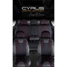 Freshstart Fiat Egea Comfort Deri Detaylı Oto Koltuk Kılıfı Ön Arka Set Cyrus Siyah Kırmızı