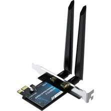 Pratik Ev AX1800 Wi-Fi 6 Alıcı ve Bluetooth 5.2 Adaptör, 5db Dual Anten Pcıe Wifi Ağ Kartı
