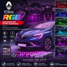 OtoÇizgi Renault Clio Ayak Altı LED Kumandalı Araç Içi Aydınlatma 4 Lü Sese Duyarlı Renk Değiştirme Özellikli