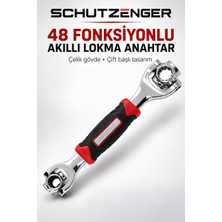 SCHUTZENGER 48 Fonksiyonlu Akıllı Lokma Anahtarı – Çift Başlı, Döner Başlıklı Çelik Anahtar