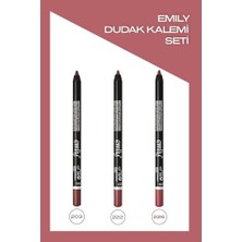 Pratik Ev Emily Dudak Kalemi 3'lü Set NO:203-222-226