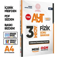 Karakutu Yayınları 2027 AYT MEBİ-OGM 3 ADIM Fizik Soru Bankası RENKLİ A4 Boyut Video Çözümlü BASKI ÜCRETİ