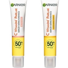 Pratik Ev C Vitamini Parlak Günlük Uv Korumalı Güneş Yüz Kremi SPF50 Işıltılı Doku 40 ml & C Vitamini Günlük Uv Korumalı Güneş Yüz Kremi SPF50 Görünmez Doku 40 ml Cilt Bakım Seti