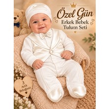 Sönmez Bebe Erkek Bebek Yelekli Papyonlu Tulum Seti – Yenidoğan Mevlütlük Özel Gün Takımı/bebek Hediyelik