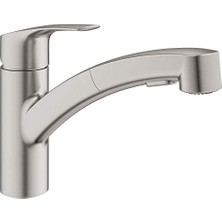 Pratik Ev 30306DC1 Eurosmart Çift Püskürtme Pull-Out Mutfak Bataryası, Püskürtücülü Supersteel Paslanmaz Çelik