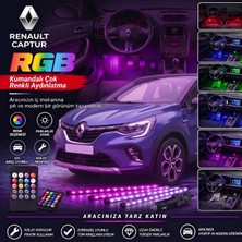OtoÇizgi Renault Captur Ayak Altı LED Kumandalı Araç Içi Aydınlatma 4 Lü Sese Duyarlı Renk Değiştirme Özellikli