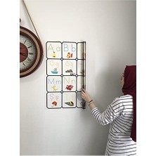Pratik Ev 105X70 cm Türkçe Alfabe Tablosu, Tutunabilir Kâğıt Tahta ve Kalem