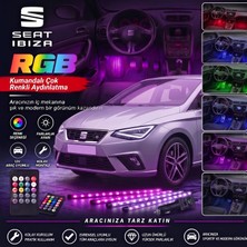 OtoÇizgi Seat Ibiza Ayak Altı LED Kumandalı Araç Içi Aydınlatma 4 Lü Sese Duyarlı Renk Değiştirme Özellikli