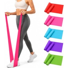 Pratik Ev Orta Sertlik Egzersiz Bandı, 150 cm Pilates Bandı, Esnek Latex Direnç Lastiği, Yoga Fitness Fizik Tedavi Esneme ve Kuvvet Antrenmanı Için Taşınabilir Spor Bandı (Asorti Renk)