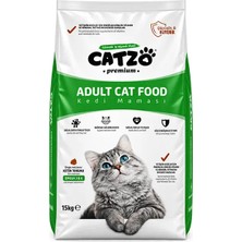 Catzo Kuzu Etli ve Pirinçli Yetişkin Kedi Maması 15 kg – Taurin, Vitamin ve Mineral Destekli