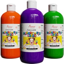 Pratik Ev Yeşil; Mor, Turuncu Parmak Boyası 3'lü Set 3X500 G