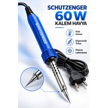 SCHUTZENGER Elektrikli Lehim Kalem Havya Ince Uçlu Profesyonel Mavi