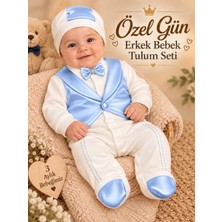 Sönmez Bebe Erkek Bebek Yelekli Papyonlu Tulum Seti – Yenidoğan Mevlütlük Özel Gün Takımı/bebek Hediyelik