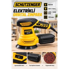 SCHUTZENGER Elektrikli Orbital Zımpara Makinesi 125MM Devir Ayarlı 13000 Rpm Pro Germn