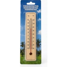 Pratik Ev Ahşap Analog Duvar Termometresi, °c ve °f Çift Ölçekli, Iç-Dış Mekan