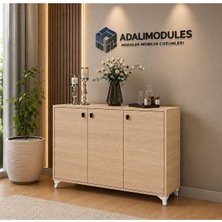 Adalımodules Ada 3 Kapaklı 3 Raflı Ayakkabılık Çok Amaçlı Dolap ve Portmanto Ayakkabı Dolabı