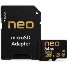 Pratik Ev Neo 64GB Microsdxc Uhs-I U3 100/20MB/S Yüksek Performanslı Microsd Kart, Uhs-I U3 Sınıfı, 100MB/S Okuma Hızı, 20MB/S Yazma Hızı, Microsdxc Format