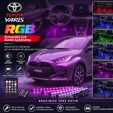 OtoÇizgi Toyota Yaris Ayak Altı LED Kumandalı Araç Içi Aydınlatma 4 Lü Sese Duyarlı Renk Değiştirme Özellikli