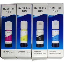 Pratik Ev Epson ile Uyumlu Ecotank L3250 Mürekkep Muadil Set 4 Renk Takım