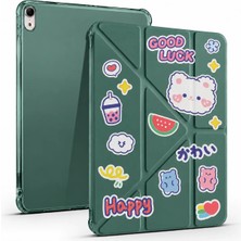 MMP Shop Ipad 11 A16 2025 / Ipad 10. Nesil 10.9 Uyumlu Kalem Bölmeli Kawaii Origami Standlı Uyuku Modlu Tablet Kılıfı