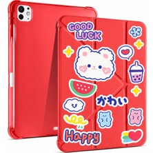 MMP Shop Ipad Pro 11 M4 / M5 2024 2025 11 Inç Uyumlu Kalem Bölmeli Kawaii Origami Standlı Uyuku Modlu Tablet Kılıfı