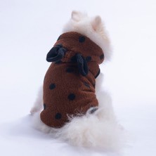 Pawstar Kahverengi Tahoe Plush Yelek Peluş Kulaklı Kedi Köpek Yeleği Kedi Köpek Elbisesi Kedi Köpek Kıyafeti
