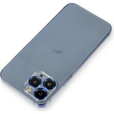 Efnaz Style Apple iPhone 12 Pro Metal Kamera Lens Koruma Cam - Mavi