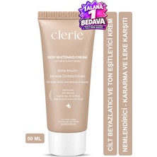 Clerie Cilt Beyazlatıcı Krem, Yüz ve Vücut Bakımı, Alpha Arbutin ve Hint Dutu 50ml