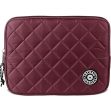 Pratik Ev Tablet Soft-Fermuarlı Kapitone Tablet Çantası (Bordo)