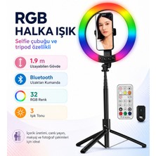 Hiltech 1,9 Metre Rgb Halka Işık Selfie Çubuğu ve Tripod