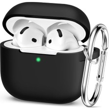 Pratik Ev Kılıf; Airpods 4.nesil 2024 Darbelere Dayanıklı Parmak Izi Karşıtı Magsafe Şarj ile Uyumlu Silikon (Siyah, Airpods 4.nesil 2024 Silikon)
